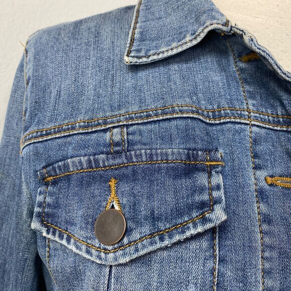 Kut From The Kloth Amelia Denim Crop Jacket Small Grunge Hip Hop Boho Street - Picture 2 of 16